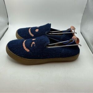 Rothy’s girls blue smiley face loafers size 4